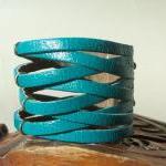 BraideTurquoise Leather Cuff Bracelet
